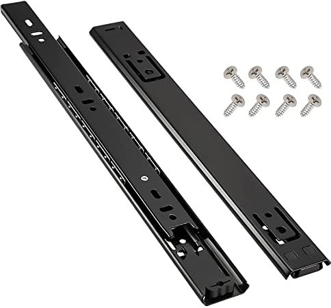 1 paio di guide telescopiche per cassetti dell'armadio da cucina, guide per tastiera, 20 cm, 50 cm, montaggio laterale, cassetti in metallo, estensione liscia rimovibile