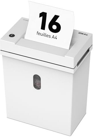 Aktenvernichter IDEAL Shredcat 8200, 4 mm Streifenschnitt, Sicherheitsstufe P-2, 16 Blatt, 21 Liter, leistungsstark | Behältervolumen 21 l, 4 mm