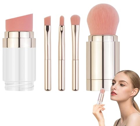 Travel -Up -Up Brush -set -5 -In -1 Sala occhi Portatile -BRUSH -BRUSH -BRUSH Kit, Correttore Polvere Fondazione | Set di pennelli Fondazione Polvere Mescolare Correttore Occhi Rouge Rouge Cosmetico c