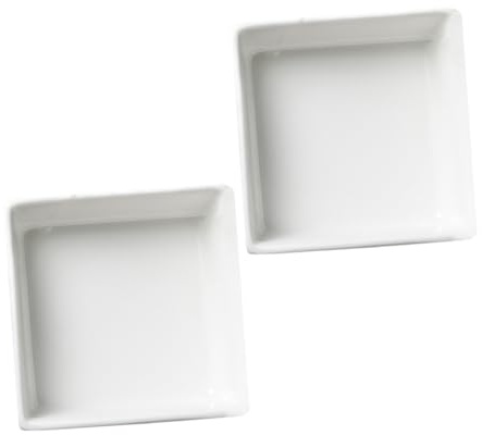 CHICAMPERA 2pièces Assiettes Carrées Céramique Pour Sauces Et Condiments Lot De Design Simple Et Moderne Pour Fruits Noix Et Bonbons