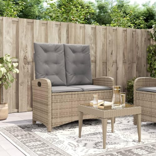 Xichuzi Sillón reclinable de jardín con Cojines ratán sintético Beige, Butacas De Cine, Sillones Salon, Sillon Tantra Sexual, Sillón De TV, Sillon Lactancia - 368220