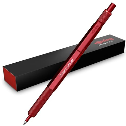 rOtring 600 Kugelschreiber – Metallgehäuse – mit individueller Gravur – Toller Druckkugelschreiber – Personalisierbar – Geschenkidee für Männer & Frauen (Rot)