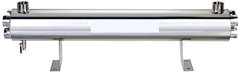 Filtración de agua potable, SS304 48 GPM 220W Esterilizador de agua UV SSV-5925-4P de infección UV, esterilizador de desbordamiento de tratamiento de agua
