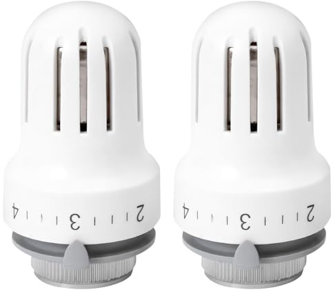 2 Stück Thermostat Heizung, Heizungsthermostat Heizkörperthermostat, M30 x 1,5 Thermostatkopf Heizung, Heizkörperventil, Heizungsregler, Thermostatventil Heizkörper Ersatzkopf für Zuhause Büro