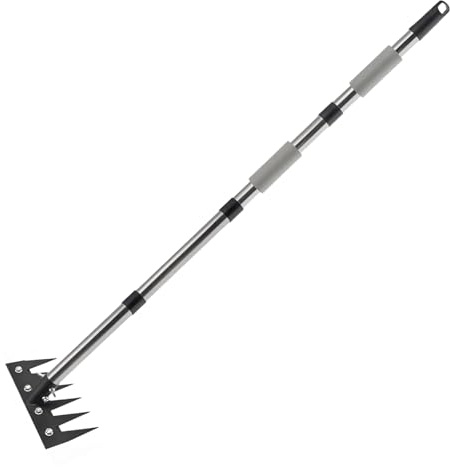 Rastrillo Escardador con Mango Largo | Desbrozadora Manual para Jardinería Paisajismo Y Airear Suelo,Arrancador Resistente para Jardín Patio Y Césped con Desbrozadora para Aflojar Tierra