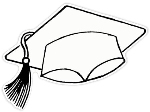 Azeeda 'Mortarboard' Clear Premium Vinyl Decal Stickers – Waterproof, Durable & Easy to Apply - for Car Bumpers, Windows, Bins & More - XXL (720mm) (DC00150881)