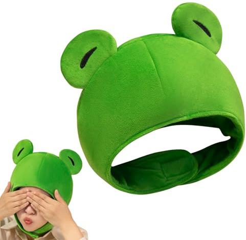 Tktouci Cappello a forma di animale, copricapo a forma di rana, per foto, per Natale, Halloween, feste, celebrazioni, riunioni di famiglia, travestimenti, carnevale