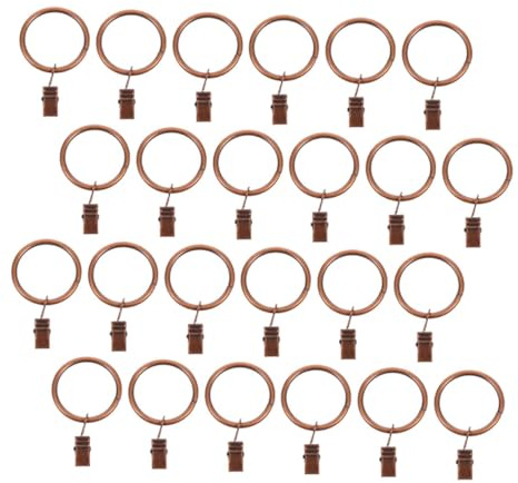 BESPORTBLE 40pcs Sturdy Curtain Clamps with Rings and Clips Multipurpose Drapery Rings for Hanging Heavy Curtains Red Finish Wire Inner Decorative Clips