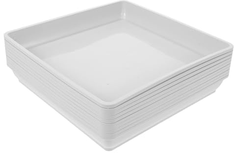 NUOBESTY Lot de 10 Soucoupes Carrées pour Pots de Fleurs 225 CM en Plastique Étanche Bacs Récupérateurs d'eau pour Intérieur et Extérieur Supports Solides pour Balcon et Jardin