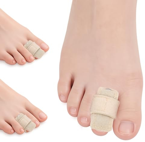 JLFDLLYYZQ 2 PCS Corrector Dedo Martillo con Attelles Métalliques (Beige) | Férula Dedo Pie Ajustable, Corrector Dedos Pies, Toe Wraps Splint, para Fracturas de Dedos de los Pies, Esguince