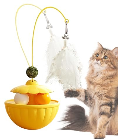 Interaktiv Kattleksak - Interaktiv Kattlekstav Med Kattmynta Bollar | Katt Träningsleksak | För Små Och Medelstora Kattungar Används Inomhus Utomhus I Gårdar Trädgårdar Verandor Och Gräsplaner