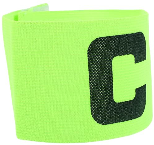 Ciieeo Fußball Kapitänsbinde mit Gummizug rutschfeste Farbige Sport Armbinde für Mannschaftsspiele Elastisch Leuchtend Grün für Fußball und Basketball