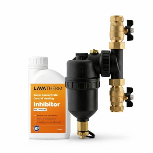 LavaTherm Boiler Care Pack - 22mm Magnetic Filter & 500 ml Central Heating Inhibitor - Sludge Remover & System Protector for Radiators - NSF Approved - Treats 100 L Systems