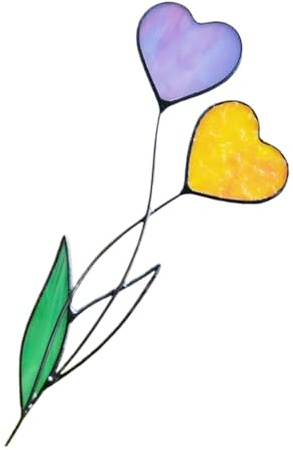 Piquet De Cœur En Métal, Décor De Jardin De Fleurs En Fer Forgé | Ornement Décoratif Permanent Coloré, Coupe Précise, Sculpture D'extérieur Résistante Aux Intempéries, Utilisée Pour La Décoration De L