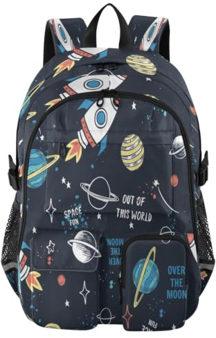 HMZXZ Sac à dos de voyage pour ordinateur portable, sac d'école, galaxie, système solaire, sac à livres universitaire, 35,6 cm