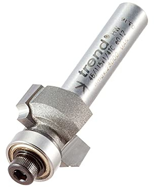 Trend Fresa Ovolo con Rodamiento, Radio 1,6 mm, vástago 1/4 | Fresa TCT ovolo guiada con 2 rodamientos; perfiles suaves, Ø15,9 mm y L7,9 mm, 46/115X1/4TC