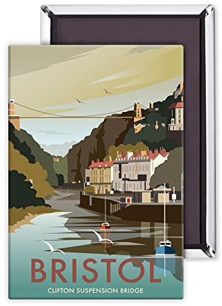 Bristol - 3x2 inch Fridge Magnet - large magnetic button