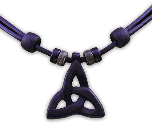 HANA LIMA Lederkette Keltischer Knoten Holzschnitzerei Halskette Herren Damen Surferkette