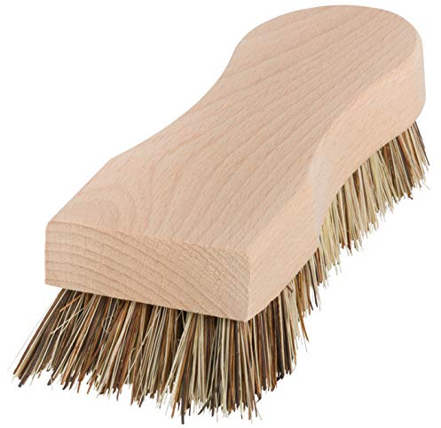 Redecker Union Fiber Scheuerbürste mit Griff aus unbehandeltem Buchenholz, 16,5 cm