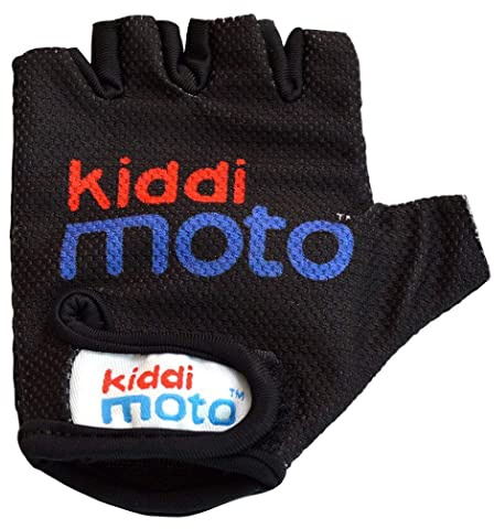 KIDDIMOTO Guantes de Ciclismo sin Dedos para Infantil (niñas y niños) - Bicicleta, MTB, BMX, Carretera, Montaña - Negro - Talla: M (5-8 años)
