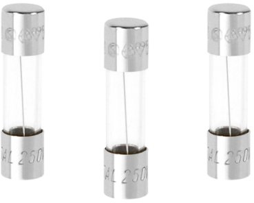 Debflex 715886 - Confezione da 3 fusibili in vetro Fusion Rapido, 5 x 20, 5 A, 250 V