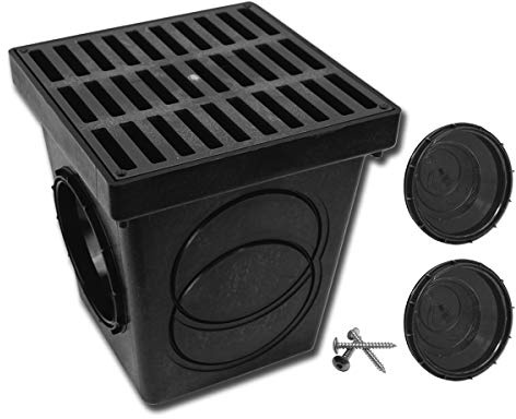 Polylok 9x9 Square Catch Basin Kit (Black Grate)