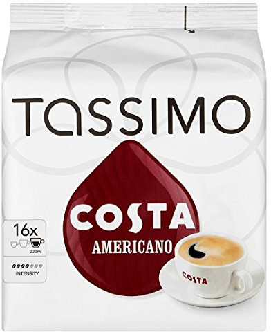 Tassimo Costa Americano Lot de 16 dosettes de café 144 g