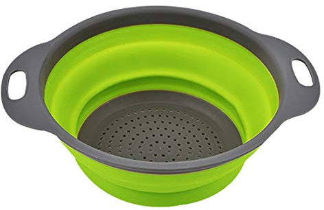 WaroomJILIMI Passoire de cuisine pliable en silicone pour fruits et légumes - Créative et durable - Taille S - Vert