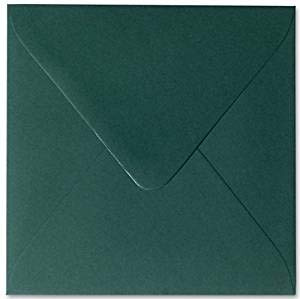 25 / Quadratische/Briefumschläge/Farbe/Tannen Grün / 15 x 15 cm 150 x 150 mm feuchtklebend Umschläge