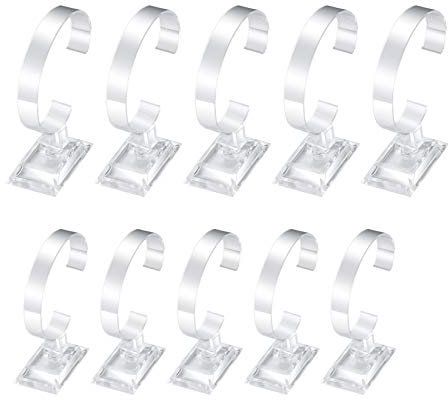 10 Pcs Watch Display Stand Holder, Transparent Bracelet Stand Holder, Clear Jewelry Showcase Display Stands Rack for Store or Home Usage