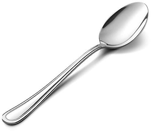 Dinner Spoons Set of 12, E-far 7.9 Inch Stainless Steel Soup Spoons Tablespoons for Home, Kitchen or Restaurant, Non-toxic & Mirror Polished, Easy to Clean & Dishwasher Safe