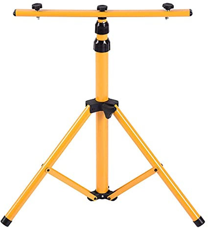 EVTSCAN Supporto per treppiede in ferro telescopico a doppia testa portatile per luce di inondazione a LED Lampada da lavoro per cantieri edili Illuminazione, supporto per faro da lavoro per telescopi