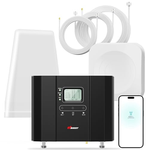 Cell Phone Booster Cover 6000 sq ft, Boost 5G 4G LTE Signal for All US Carriers, Cell Phone Signal Booster for Home Office, APP Support, FCC Approved