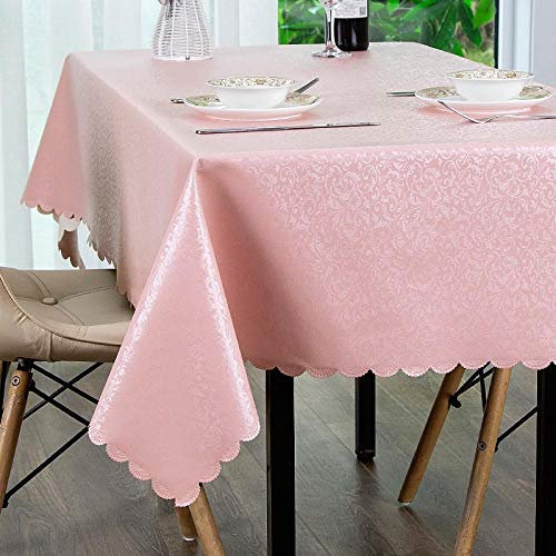 Qkoimpnrd Tisch Decke aus Premium Rechteckige Anti Heiß Tischabdeckung Gartentischdecke für Gastronomie Feste Party Hochzeiten E Pink 140 × 180 cm