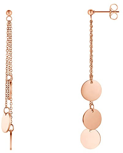 Heideman Ohrringe Janna Damen - hängende Ohrringe Edelstahl silber gold rosegold farbend glänzend - Ohrhänger für Frauen mit Anhänger rund - Ohrhänger 6,5cm lang