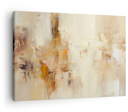 Cuadro sobre Lienzo 70x50cm Moderno Horizontal Abstracto Pastel - 5811 | Hola Minimalismo Abstracción Cuadro Decorativo Arte mural Decoración del Hogar Salón Dormitorio Oficina Cuadros de Pared