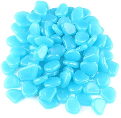 ZOLULA Dekosteine Kieselsteine Hof Dekoration Leuchtende Steine ​​Fischtank Garten Aquarium Bürgersteig dunkel glühende Kieselgarten Garten Dekor (Color : Dark Blue, Size : 300pcs)