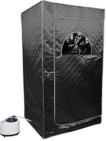 OHMG bastu, mobil ångbastu, bärbar hembastu, värmekabin, vikbar bastu, sittbastu, bastu, hemmabastu med fjärrkontrollstolar, 1000 W