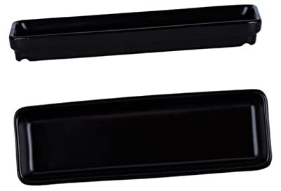 PRETYZOOM Assiette à Sushi Longue Céramique Noire Plat Snack Écologique Et Décoratif Vaisselle pour Maison Restaurants Et Hôtels