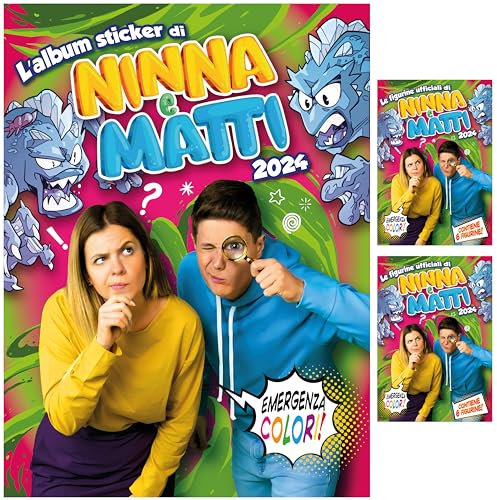 NINNA e MATTI Album Emergenza Colori 2024 con 2 Bustine di Figurine Incluse