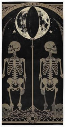 GAIREG Skeletons Holding Scythes Hand Towels, Farmhouse Hand Towels Bathroom 15 x 30 Inches