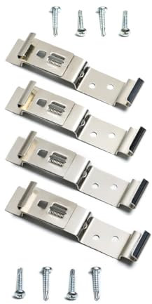 FACTORY COMPONENTS.Pack 4 Unidades de Soporte de Matricula - Portamatriculas para Coche -Remolque - Camion + Kit deTornilleria de Montaje.Suporte de Registro - Acero Inoxidable