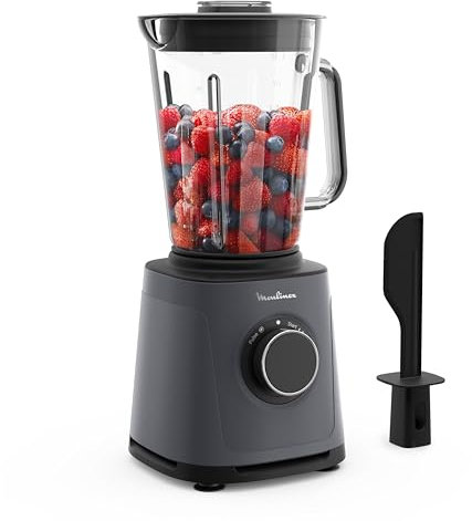 Moulinex Blender PerfectMix Essential 1200W, Lames Powelix, Bol Verre 2L, Mixage 30% Plus Rapide, Vitesse Ajustable & Pulse, Smoothie, Nettoyage Facile, LM771BF0, Poivre de Java