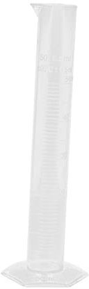 FELTECHELECTR Professioneller Messzylinder Kunststoff 50 Ml Mit Skala Transparent Laborzubehör Stabiler Stand Für Chemische Experimente
