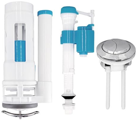 Toilet Flush System Replacement, Dual Flush Valve 20cm Toilet Cistern Flush Part Double Button Control Drain Valve for Tank Height 22-26cm General Toilet Cistern Fittings for Bathroom Home (28cm Kit)