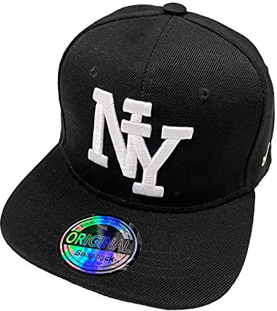 J26 barn SNAPBACK USA keps tonåring keps basebollkeps keps keps trucker cappy sport NY, NY svart vit, one size