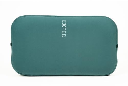Exped Mega Pillow - Lightweight Inflatable Camping Pillow with Washable Cover & Adjustable Comfort for Neck Support in Backpacking & Van Adventures (52 x 32 x 12cm), Cypress