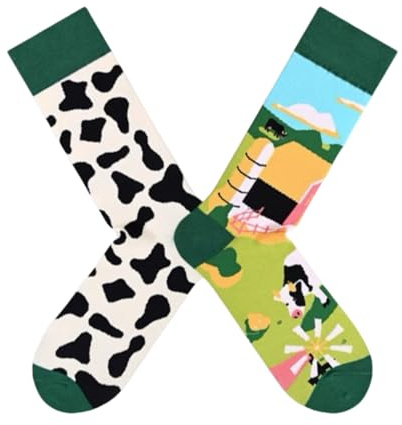 MYO UNDERWEAR&MORE Calcetines unisex hombre mujer divertidos 1 par dibujos diferentes en cada pie Regalo gracioso, cumpleaños, regalo día de la madre talla 38-45