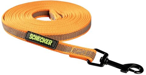 Schecker Hundeleinen - gummierte Schleppleine in 4 Farben - 5 Meter / 15 mm - wasserabweisend - schnelltrocknend - Super-Grip