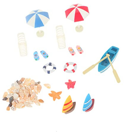 ibasenice 1satz Mini Strand Deko Teiliges Mit Resin Boot Liegestuhl Und Für Miniature Sandbox Und Zubehör Für Kreative Bastelprojekte Fantasie Von Kindern